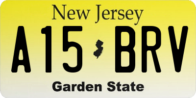 NJ license plate A15BRV