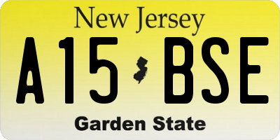 NJ license plate A15BSE