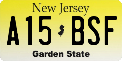 NJ license plate A15BSF