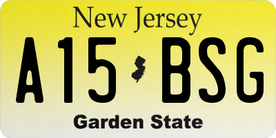 NJ license plate A15BSG