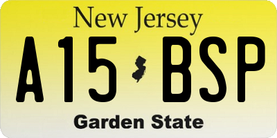 NJ license plate A15BSP