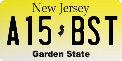 NJ license plate A15BST
