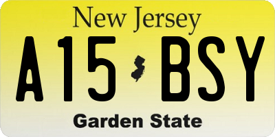 NJ license plate A15BSY