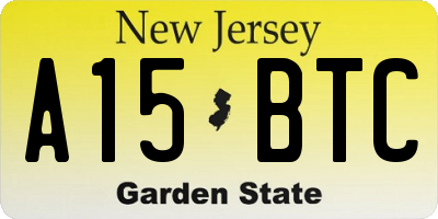 NJ license plate A15BTC