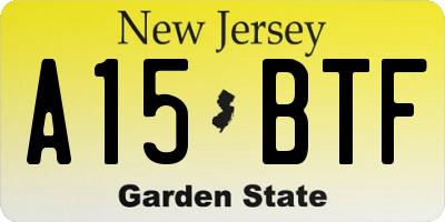 NJ license plate A15BTF