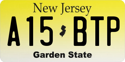 NJ license plate A15BTP
