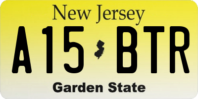 NJ license plate A15BTR