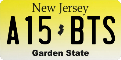 NJ license plate A15BTS