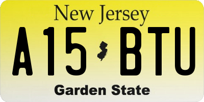 NJ license plate A15BTU