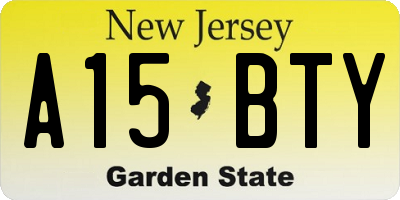 NJ license plate A15BTY