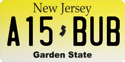 NJ license plate A15BUB