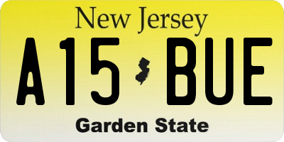 NJ license plate A15BUE