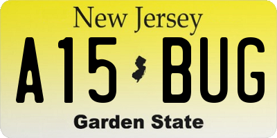 NJ license plate A15BUG