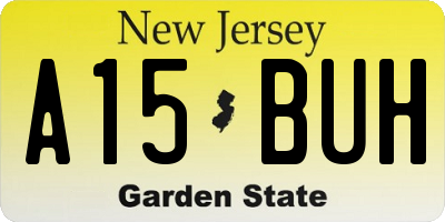 NJ license plate A15BUH