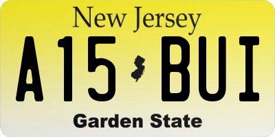 NJ license plate A15BUI