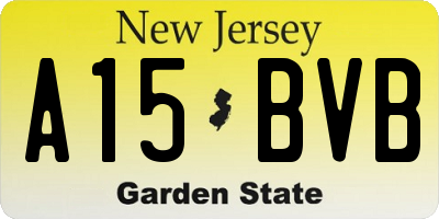 NJ license plate A15BVB