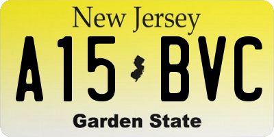 NJ license plate A15BVC
