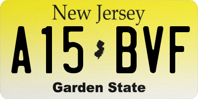 NJ license plate A15BVF
