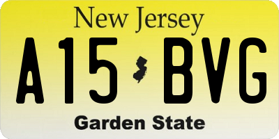 NJ license plate A15BVG