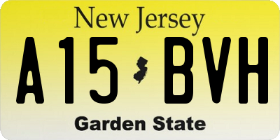 NJ license plate A15BVH