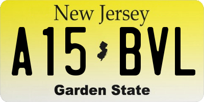 NJ license plate A15BVL