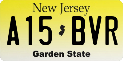 NJ license plate A15BVR