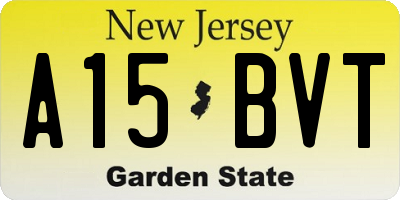 NJ license plate A15BVT