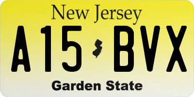 NJ license plate A15BVX