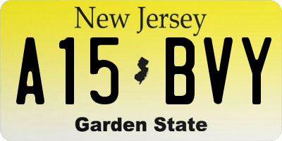 NJ license plate A15BVY