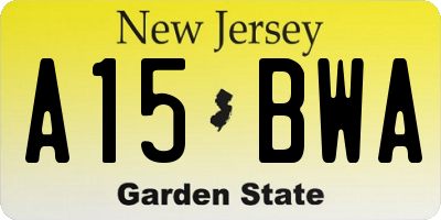 NJ license plate A15BWA