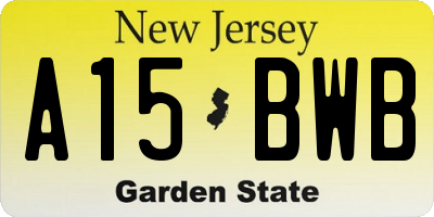 NJ license plate A15BWB
