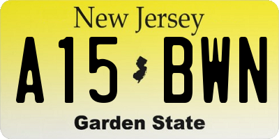 NJ license plate A15BWN