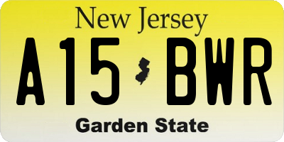 NJ license plate A15BWR