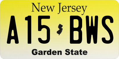 NJ license plate A15BWS