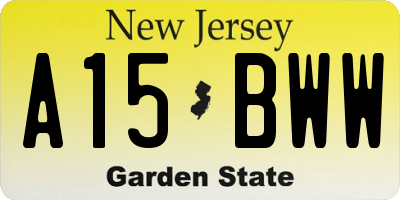 NJ license plate A15BWW