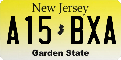 NJ license plate A15BXA