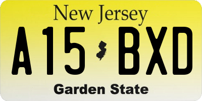 NJ license plate A15BXD