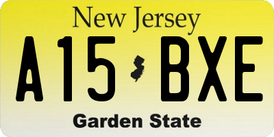 NJ license plate A15BXE