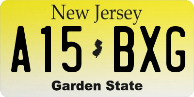 NJ license plate A15BXG