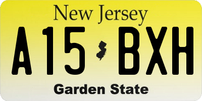 NJ license plate A15BXH