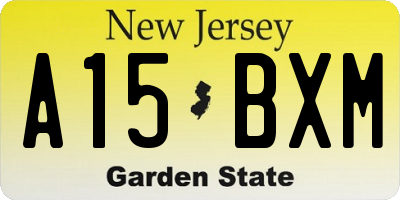 NJ license plate A15BXM