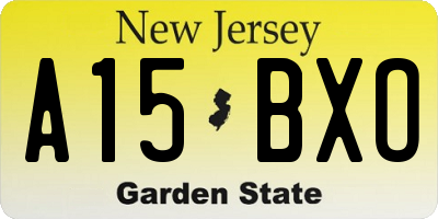 NJ license plate A15BXO