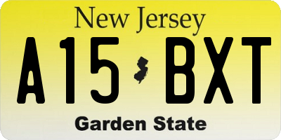 NJ license plate A15BXT