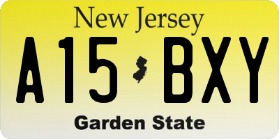 NJ license plate A15BXY