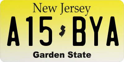 NJ license plate A15BYA