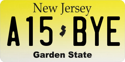 NJ license plate A15BYE