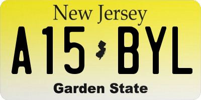 NJ license plate A15BYL
