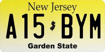 NJ license plate A15BYM