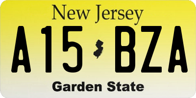NJ license plate A15BZA