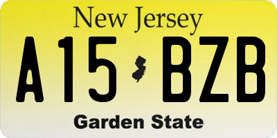 NJ license plate A15BZB
